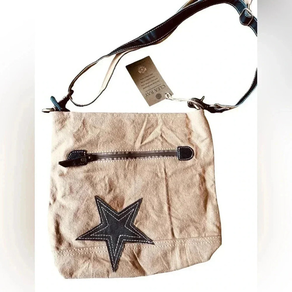 Clea Ray recycled canvas Tree of Life crossbody/shoulder bag, NWT - Picture 2 of 5